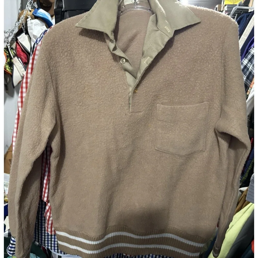 60s 70s Edward's Of California Brown Sweater L